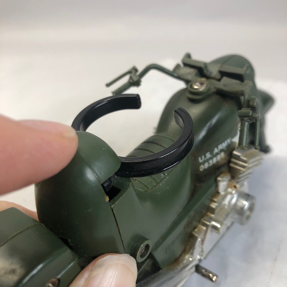 Vintage US Army Motorcycle Toy Military Vehicle Plastic Olive Green - Picture 13 of 15